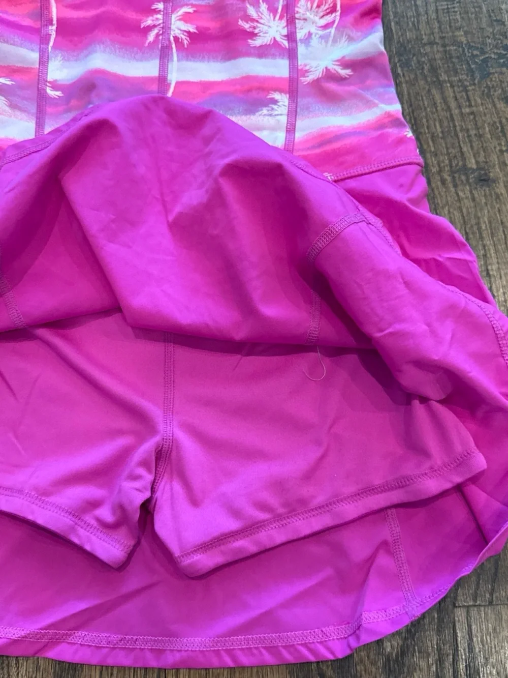 Gymboree Hot Pink Palm-Print One-Piece Swim Dress
